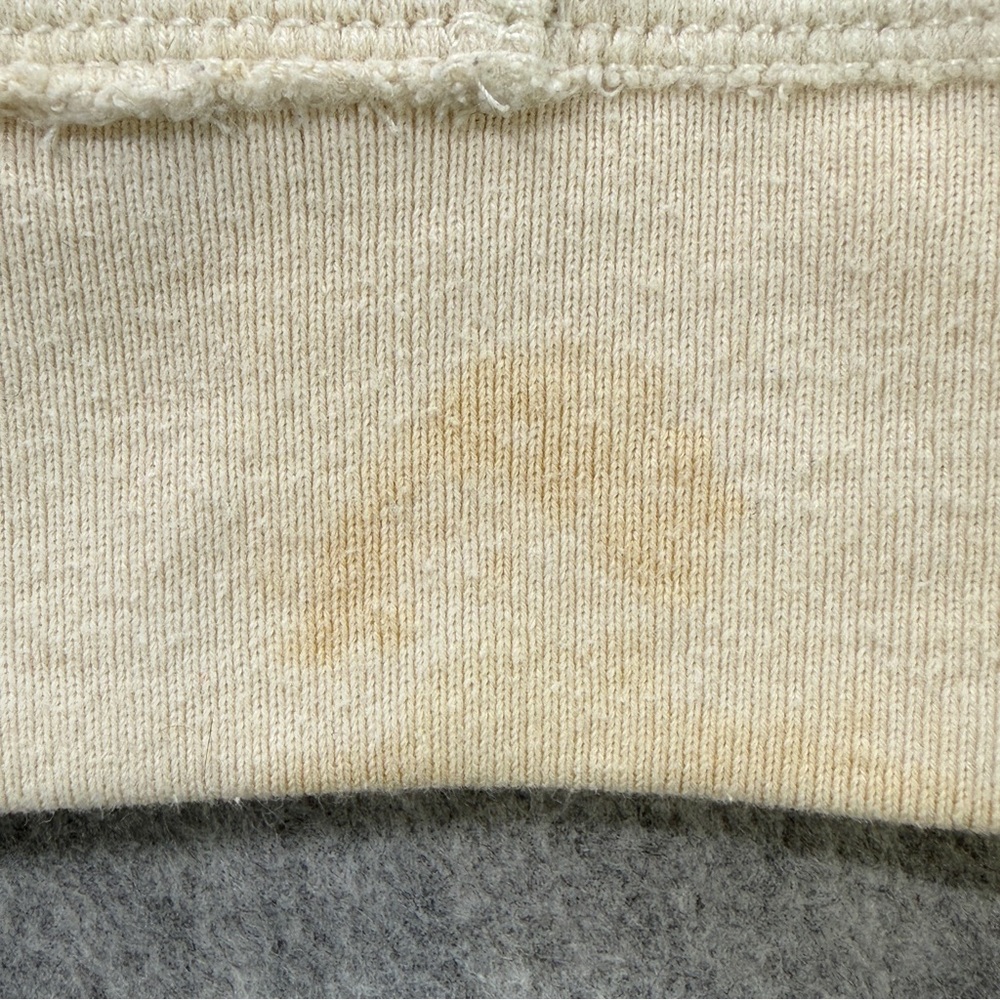 Hollister California CA Logo Hoodie Women’s Small Cream Blue Two-Tone Fleece Y2K - Picture 8 of 9